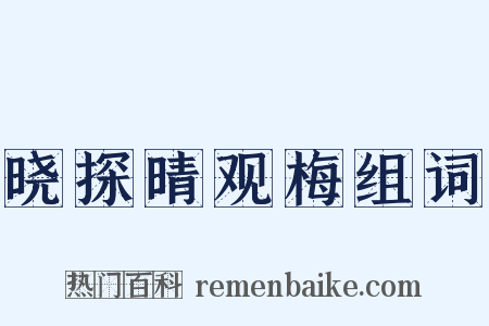晓探晴观梅组词是什么意思的图片